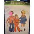 Vintage Simplicity 6121 Girl's Dress, Top & Bel...