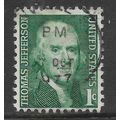 USA 1968 1c GREEN THOMAS JEFFERSON SG1259 FINE ...