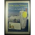 1955 Canada Dry Quinine Water Ad - Gin and tonic ..with a sparkling difference