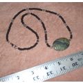 Natural Polished Stone Necklace, Green Jasper