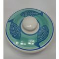 Pier 1 Italian Ceramic Covered Fish Dish Blue A...