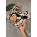 Black Color Contrast Woven PU Leather Patchwork...