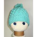 Ski hat #g child pom pom trellis crochet 20 inc...