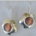 Brown flowers earrings