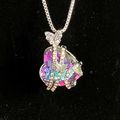 Necklace Crystal Amethyst Heart Shape Butterfly...