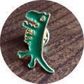 Dinosaur Enamelled Pin Badge Brooch Metal in ve...
