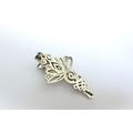 Shiny silver tone metal lotus flower alligator ...