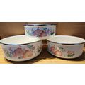 Vintage Floral 1980's Set of 3 Nested Metal Bow...