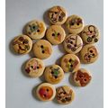 15 Baby & Toy Themed Buttons Two Hole Round Woo...