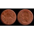 Australia One Penny 1960 Used Coin 1d QE II Kan...