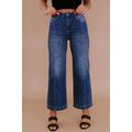 Navy Blue Plus Size Seamed Wide Leg High Waist ...