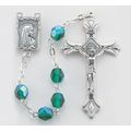 Emerald Rosary, May Birthstone, Multi Faceted G...