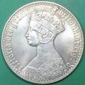 1847 Crown, UK. Challenge Coin, Souvenir. REPLI...