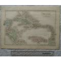 1850 Black's steel engraved map West Indies & J...