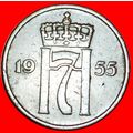 ⰆCROWN (1952-1957):NORWAY★5 ORE 1955★HAAKON VII...