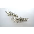Small silver crystal flower leaf hair alligator...