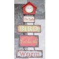 The Early Bird Wall Clock 70 CM Metal Shabby Ch...