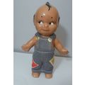 Vintage 7" Kewpie Doll With Blue Wings Bisque P...