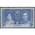 Gambia 1937 3d. blue Coronation SG149 unused