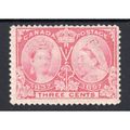 CANADA Sg126 1897 3c JUBILEE CARMINE LIGHTLY MT...