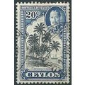 Ceylon 1936 SG374 20c Black & Grey-Blue Fine Us...