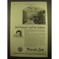 1924 French Line Cruise Ad - Red funnels and th...