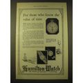 1924 Hamilton Watches Ad - For those who know t...