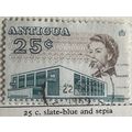 Antigua 1966 25c Slate Blue & Sepia Used SG 189...