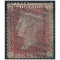 1858 SG43 1d Red Plate 121 Good Used Check Lett...