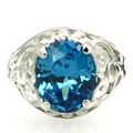 Swiss Blue Topaz, 925 Sterling Silver Ring, SR004
