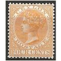Ceylon 1899 SG258 4c Yellow Mounted Mint . .. .