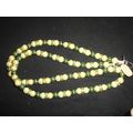 Elegant 26" cream & green glass lanyard cord su...