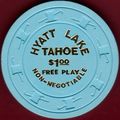 Hyatt. $1 Casino Chip. Lake Tahoe, NV. B55.