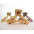 Faux wood wooden geometrical triangle hair claw...
