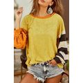 Ginger Colorblock Striped Sleeve Patchwork Drop...