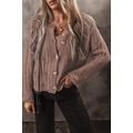 Goat Cut Out Textured Knit Buttoned Cardigan
