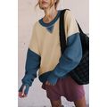 Parchment Color Block Thumbhole Sleeve Drop Sho...
