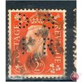 GB stamps 1937-47 KGV1 - 2d orange SG465 perfin...