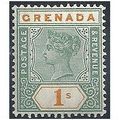 Grenada 1895 SG55 1/- Green & Orange.Mounted Mint.