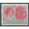 St Kitts-Nevis 1943 SG71b 2d Scarlet & Pale Gre...