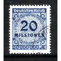 GERMANY 1923 20M BLUE SG 321 FINE USED#