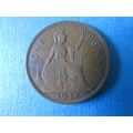 1937 GEORGE VI ONE PENNY FREE POST. (j) AAJ
