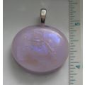 Handmade OOAK Dichroic Fused Glass Pendant, pin...