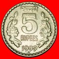 Ⰶ LIONS AND FLOWERS (1992-2004): INDIA ★ 5 RUPE...