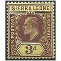 Sierra Leone 1908 SG104 3d Purple/Yellow Mounte...