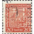 CZECHOSLOVAKIA, National coat of arms, red 1929...