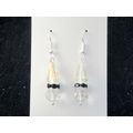 Clear yellow & clear crystal glass cone short d...