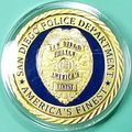 San Diego, CA Police Dept. Challenge Coin. 1.5"...