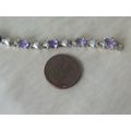 7 1/4'' STERLING SILVER AMETHYST CZ AND HERT SP...