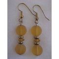 Amber Bead Earrings Glass Beaded Earrings Pierc...